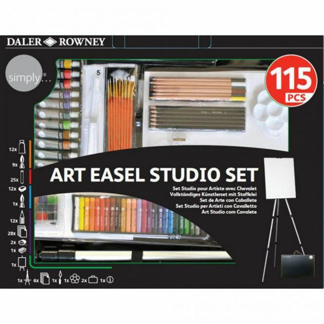 Daler Rowney Complete Artist Kit 115 шт. з мольбертом фото, відгуки