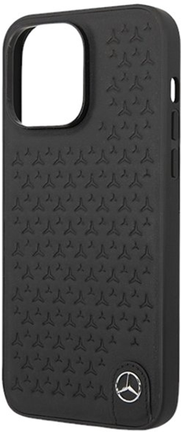 Etui Mercedes Leather Stars Pattern do Apple iPhone 14 Pro Max Black (3666339081614) - obraz 1