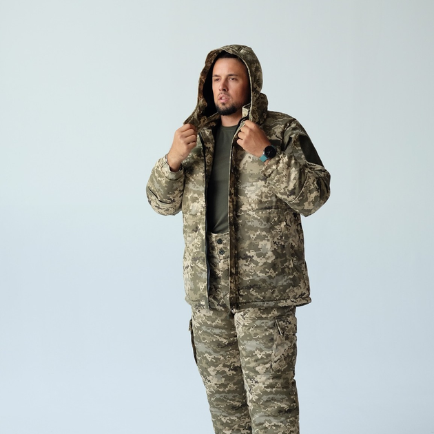 Зимова куртка "ЗСУ" Бушлат військовий тактичний зимовий піксель Тканина мембрана розмір 60 - зображення 1