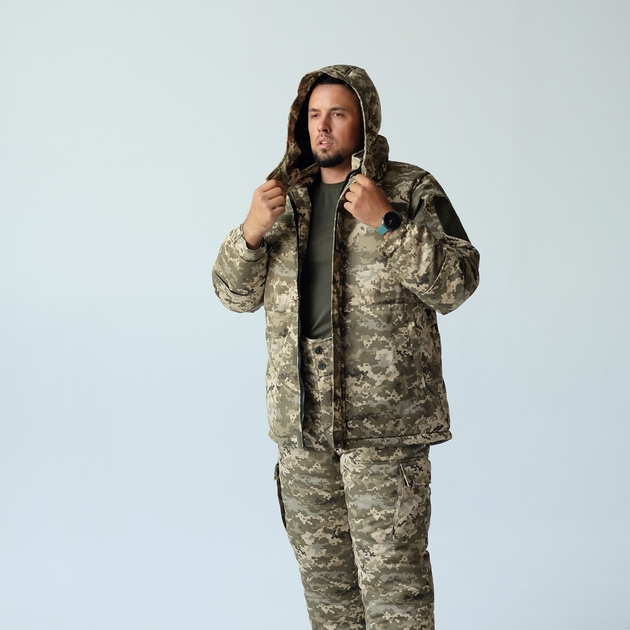 Зимова куртка "ЗСУ" Бушлат військовий тактичний зимовий піксель Тканина мембрана розмір 48 - зображення 1