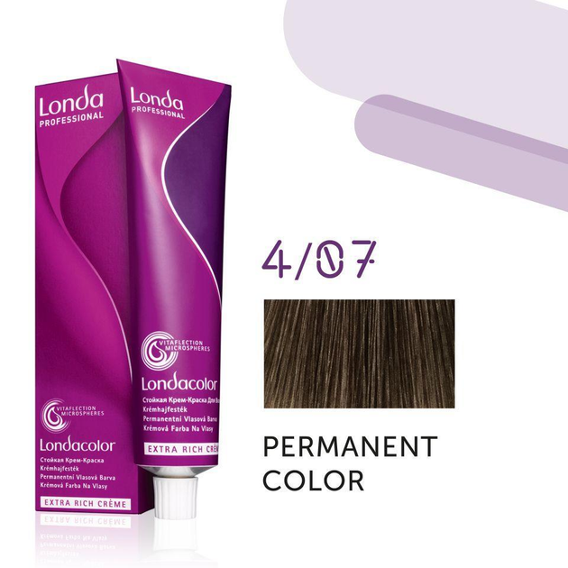 Краска для волос Londa Professional Permanent Color Extra Rich Creme 4/07 (medium brown natural brown) 60мл - Фото 1 Краска для волос Londa Professional Permanent Color Extra Rich Creme 4/07 (medium brown natural brown) 60мл - изображение 1