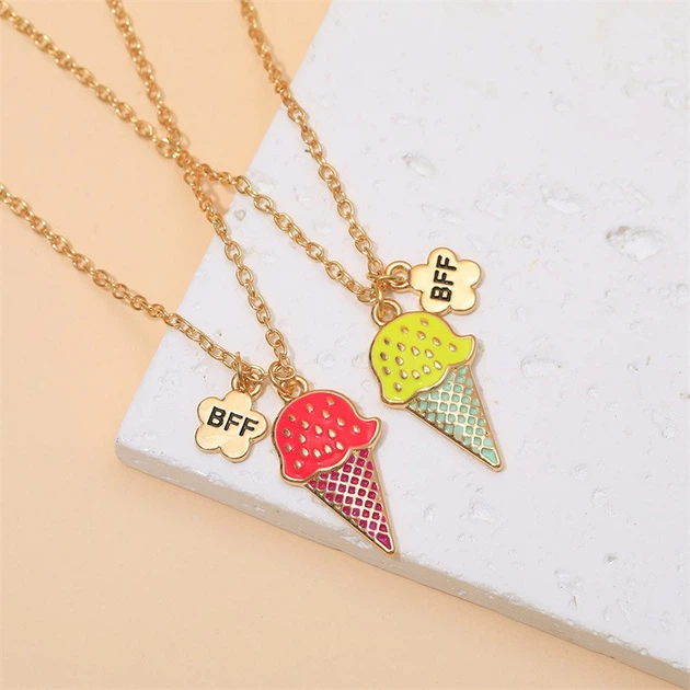 Парные кулоны для друзей BFF Мороженое - Фото 4 Парные кулоны для друзей BFF Мороженое - изображение 4