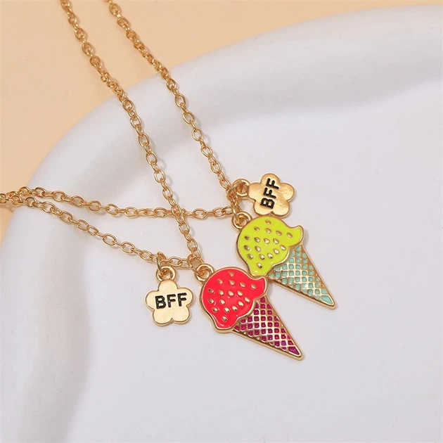 Парные кулоны для друзей BFF Мороженое - Фото 5 Парные кулоны для друзей BFF Мороженое - изображение 5