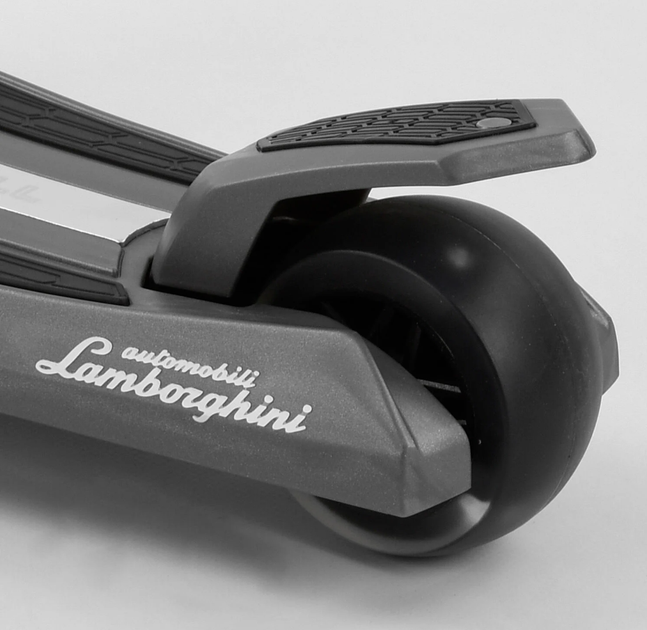 Самокат Lamborghini триколісний складаний алюмінієвий кермо колеса PU світло Чорний (LB 40500) - зображення 8