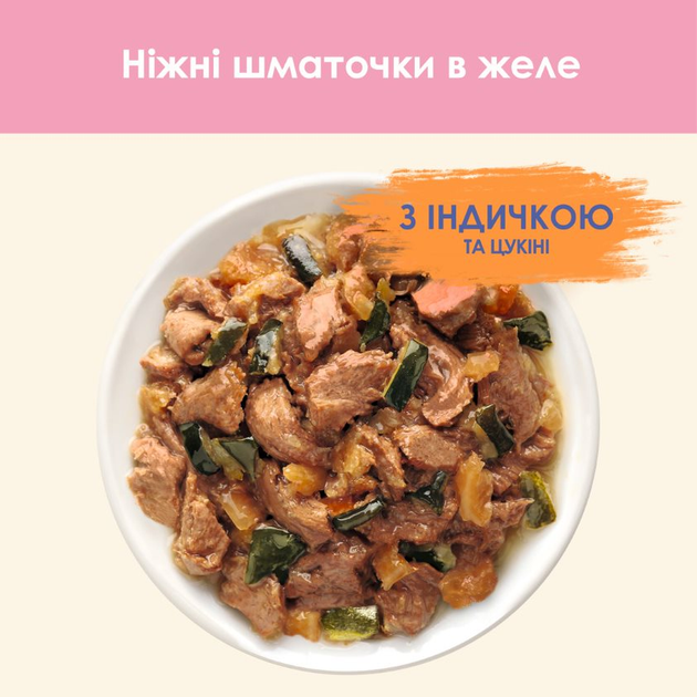 Вологий корм Purina Cat Chow для кошенят з індичкою та цукіні, ніжні шматочки в желе 78шт*85г - зображення 11