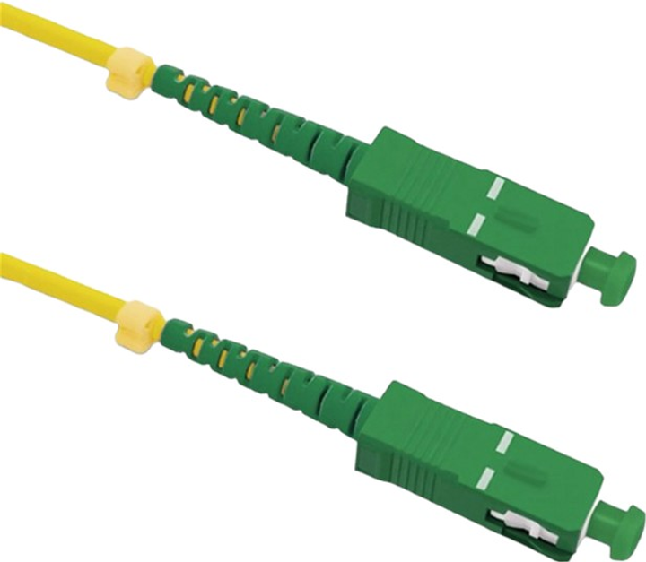 Patchcord światłowodowy Qoltec SC/APC - SC/APC Singlemode 9/125 G652D Simplex 2 m Żółty (5901878542829) - obraz 1