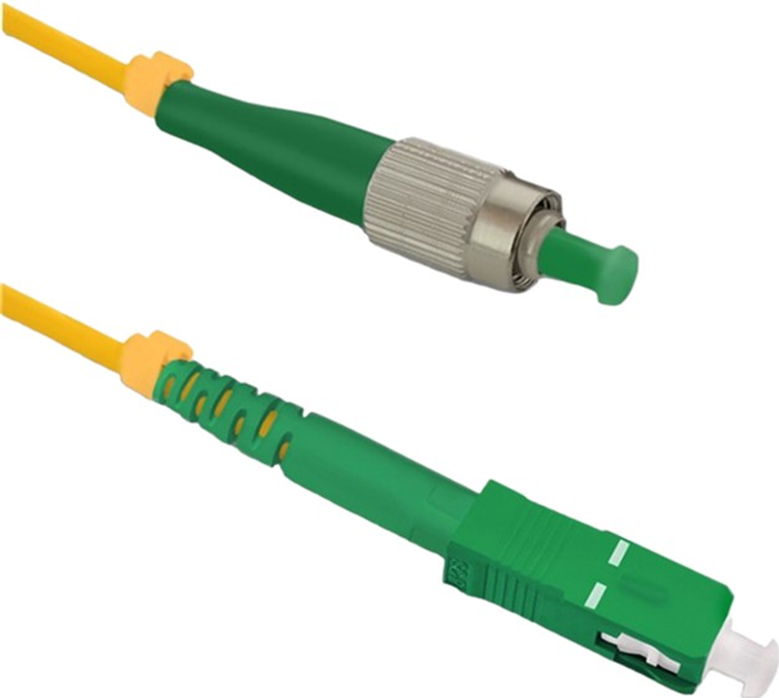 Patchcord światłowodowy Qoltec FC/APC - SC/APC Singlemode 9/125 G652D Simplex 5 m Żółty (5901878543031) - obraz 1