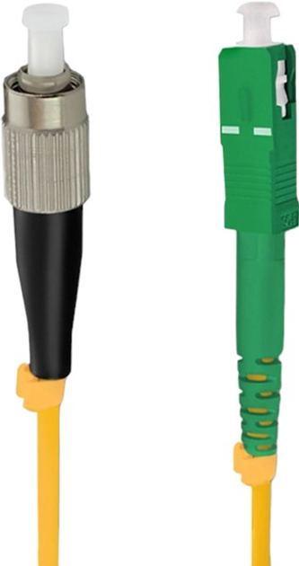 Patchcord światłowodowy Qoltec FC/UPC - SC/APC Singlemode 9/125 G652D Simplex 15 m Żółty (5901878543123) - obraz 2