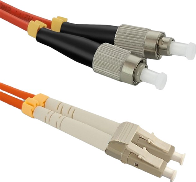 Patchcord światłowodowy Qoltec LC/UPC - FC/UPC Multimode 50/125 OM2 Duplex 2 m Pomarańczowy (5901878540566) - obraz 1