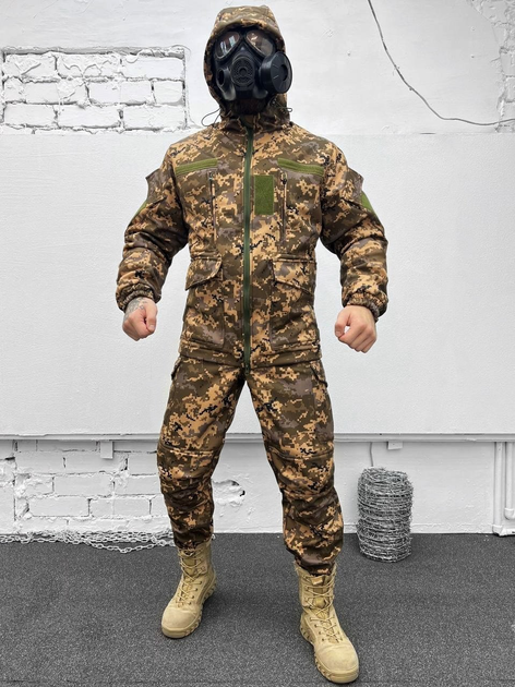 Тактичний зимовий теплий військовий комплект Short ( Куртка + Штани ), Камуфляж: Піксель, Розмір: L - зображення 1