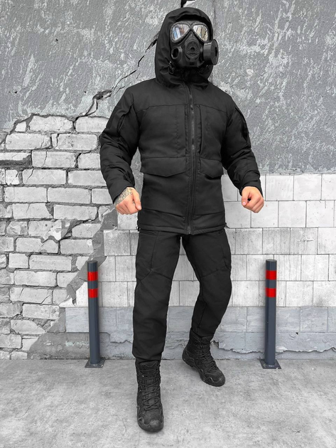 Тактический зимний теплый военный комплект PHR/11 ( Куртка + Штаны ), Камуфляж: Черный, Размер: XL - изображение 1