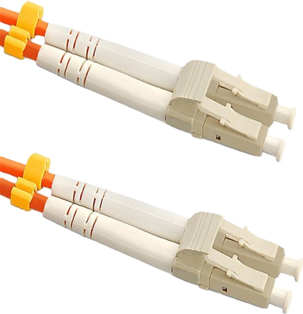 Patchcord światłowodowy Qoltec LC/UPC - LC/UPC Multimode 50/125 OM2 Duplex 1 m Pomarańczowy (5901878540221) - obraz 1