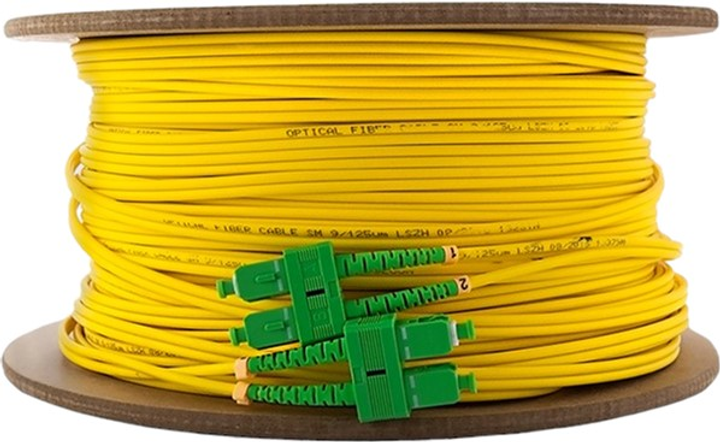 Patchcord światłowodowy Qoltec SC/APC - SC/APC Singlemode 9/125 G652D Duplex 80 m Żółty (5901878540870) - obraz 3