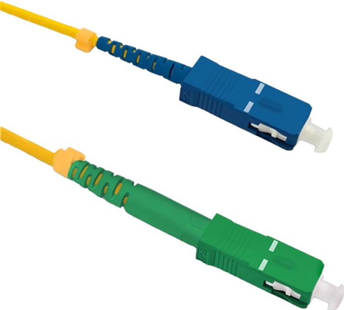 Patchcord światłowodowy Qoltec SC/APC - SC/UPC Singlemode 9/125 G652D Simplex 7 m Żółty (5901878542935) - obraz 1