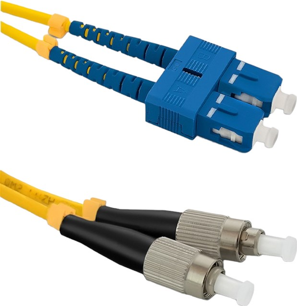 Patchcord światłowodowy Qoltec SC/UPC - FC/UPC Singlemode 9/125 G652D Duplex 2 m Żółty (5901878540443) - obraz 1