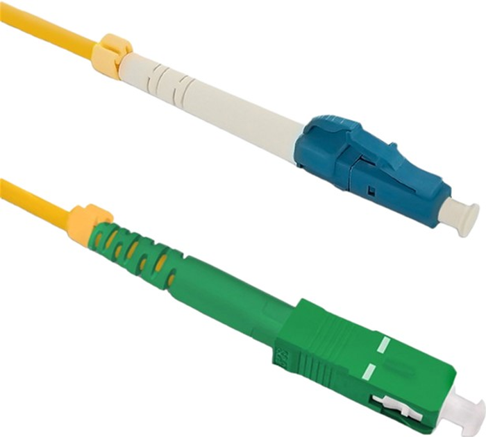 Patchcord światłowodowy Qoltec LC/UPC - SC/APC Singlemode 9/125 G652D Simplex 2 m Żółty (5901878543321) - obraz 1