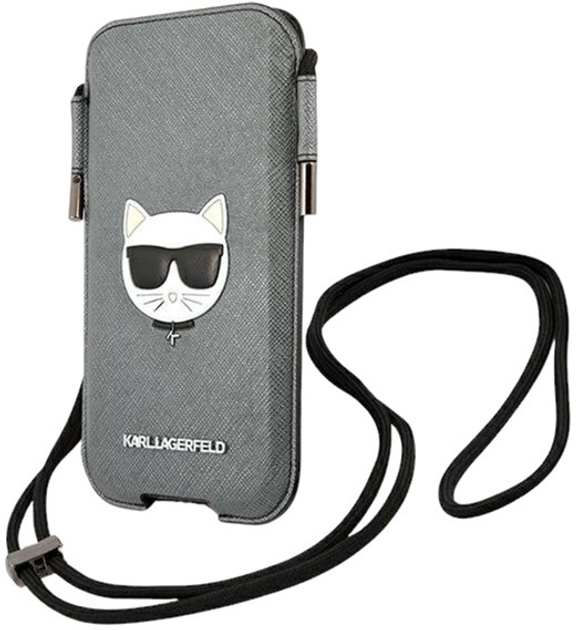 Etui-torba Karl Lagerfeld Saffiano Ikonik Choupette Head Grey (3666339018689) - obraz 2