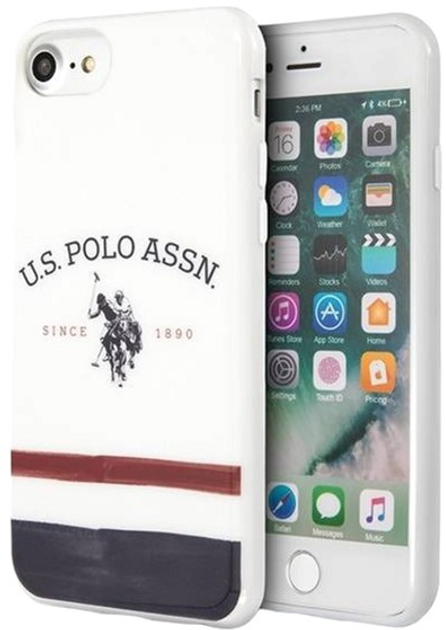 Панель U.S. Polo Assn Tricolor Pattern Collection для Apple iPhone 7/8/SE 2020/SE 2022 White (3700740475881) - зображення 1