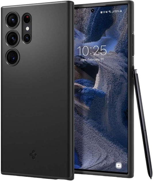 Etui Spigen Thin Fit do Samsung Galaxy S23 Ultra Black (8809896740166) - obraz 1