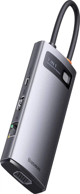 USB Hub Baseus Metal Gleam Series 7-in-1 Multifunctional Type-C HUB Docking Station (WKWG040013) - obraz 2