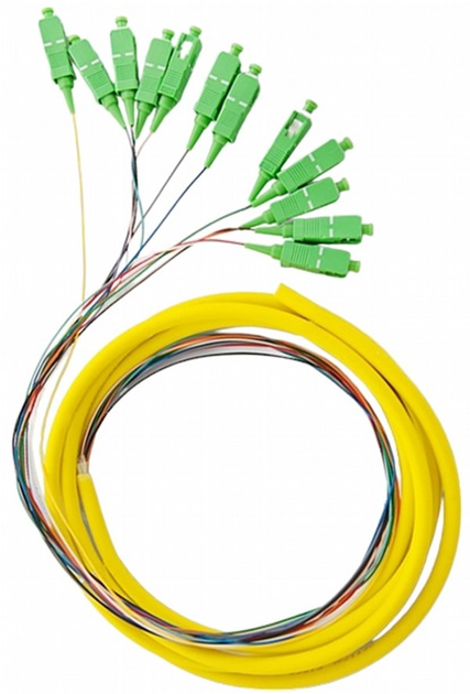 Zestaw pigtail światłowodowy Qoltec SC/APC Singlemode G657A2 2 m 12 szt (5901878543628) - obraz 1