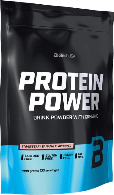 Комплексный протеин Biotech Protein Power порошок 1000 г Клубника-банан (5999076227969) - Фото 1 Комплексный протеин Biotech Protein Power порошок 1000 г Клубника-банан (5999076227969) - изображение 1