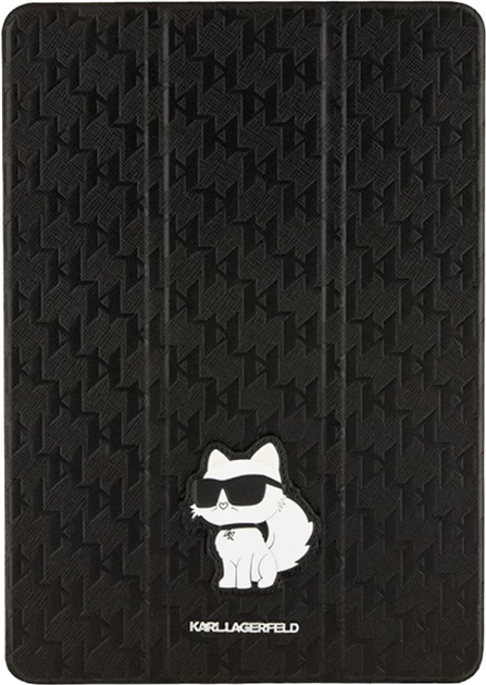 Чохол-книжка Karl Lagerfeld Saffiano Monogram Ikonik KLFC10SAKHPKK для Apple iPad 10.2" Folio Magnet Allover Black (3666339119119) - зображення 1