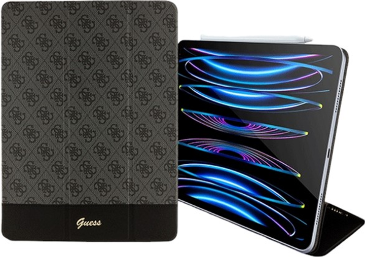 Etui z klapką Guess 4G Stripe Allover GUFCP12PS4SGK do Apple iPad Pro 12.9" Czarny (3666339119287) - obraz 3