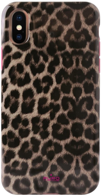 Панель Puro Glam Leopard Cover Limited Edition для Apple iPhone X/XS Pожевий (8033830271571) - зображення 1