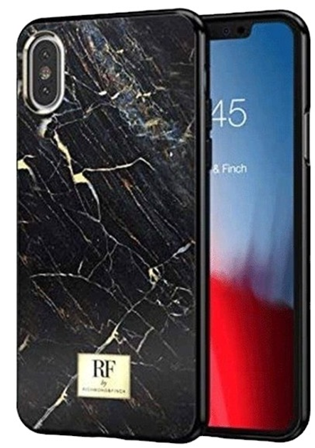 Etui Richmond&Finch Black Marble Silver detail do Apple iPhone Xs Max Black (7350076896322) - obraz 1
