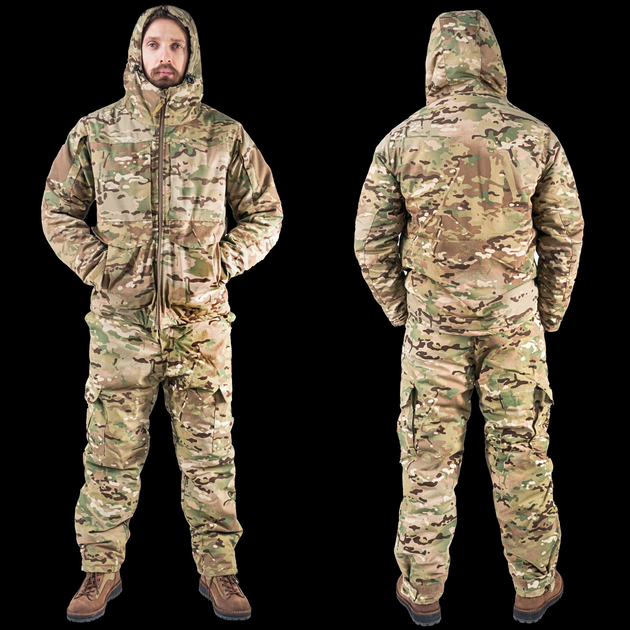 Тактичний Зимовий військовий костюм з тепловідбійною підкладкою Omni Hit Multicam Куртка з капюшоном та зимові штани Ріп Стоп M Мультикам HWMRZZ0026800 - зображення 2