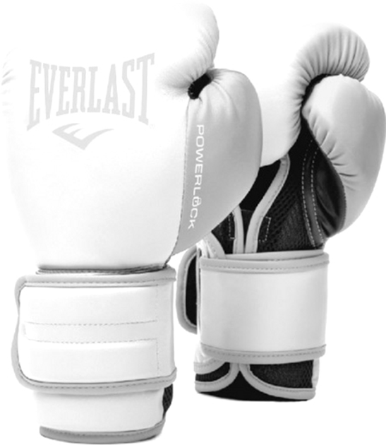 Боксерские перчатки Everlast Powerlock (870332-70-3) Уни 12 унций Белые ...