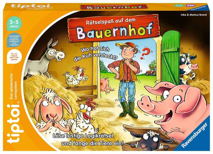 Інтерактивна настільна гра Ravensburger tiptoi Puzzle Веселощі на фермі (4005556001255) - зображення 1