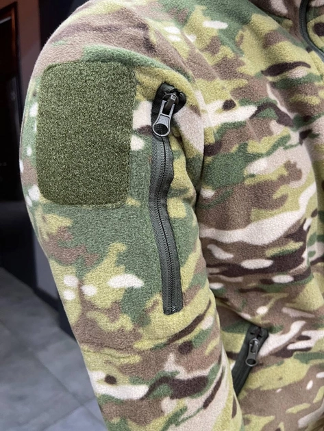 Армійська Кофта флісова Special, тепла, розмір M, Мультикам, шеврони та кишені на рукавах - зображення 2