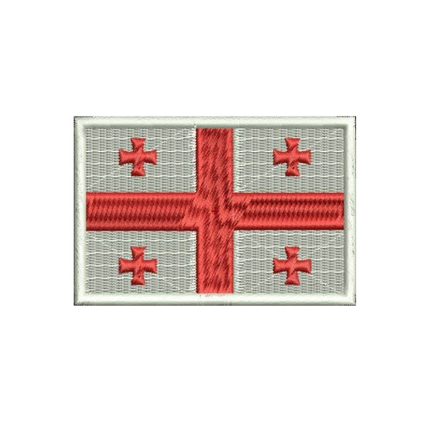 Шеврон на липучці (велкро) Прапор Грузії 8х5,4 см Білий 5042 - изображение 1