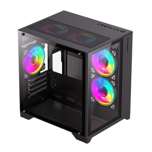 Корпус комп'ютерний GameMax Infinity Mini Black без блока живлення Minitower Чорний - зображення 2
