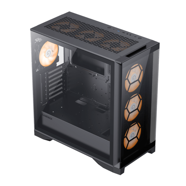 Корпус комп'ютерний GameMax Leader TG без блока живлення Fulltower Чорний - Фото 2 Корпус комп'ютерний GameMax Leader TG без блока живлення Fulltower Чорний - зображення 2