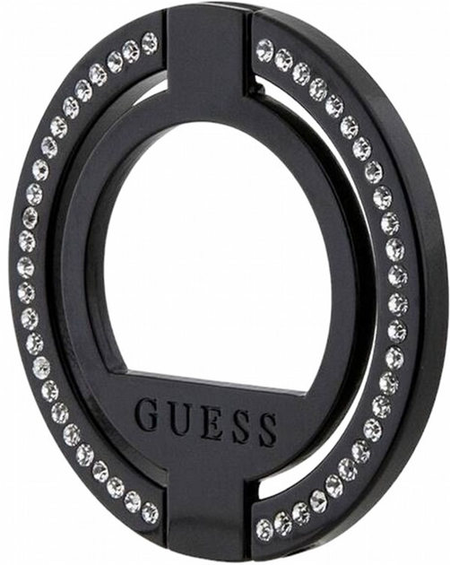 Тримач-кільце на смартфон Guess Ring Stand MagSafe GUMRSALDGK Rhinestone Black (3666339170356) - зображення 1