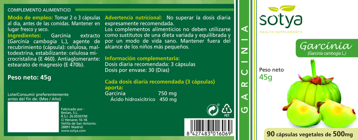 Дієтична добавка Sotya Garcinia Cambogia 90 капсул (8427483016069) - зображення 2