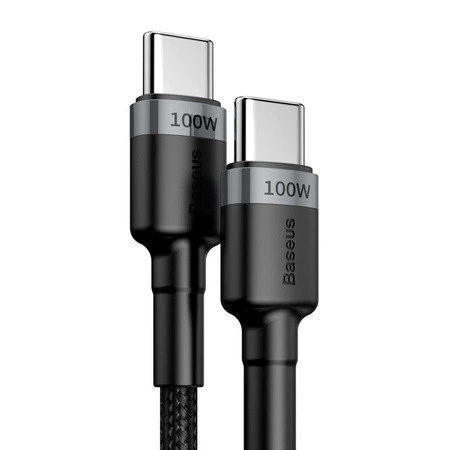 Кабель Baseus Cafule USB Type-C to USB Type-C PD2.0 100W 0.5 м Black/Grey (CATKLF-CLG1) - изображение 6