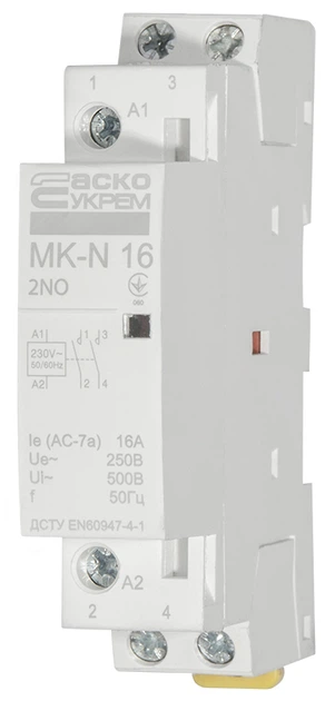Контактор модульный 2P 16A 2NO 220V [A0040030023] MK-N АСКО - изображение 3