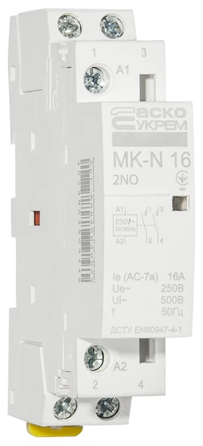 Контактор модульный 2P 16A 2NO 220V [A0040030023] MK-N АСКО - изображение 4