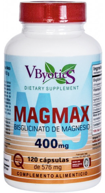 Дієтична добавка Vbyotics Bisglicinato De Magnesio 400 мг 120 таблеток (8587320027839) - зображення 1