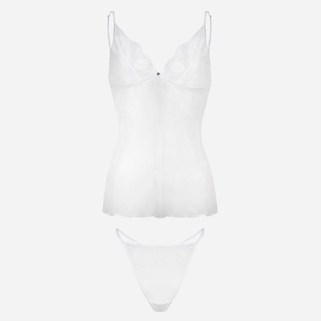 Komplet erotyczny damski (podkoszulek + majtki bikini) DKaren Layla XS Biały (5903251399426) - obraz 3