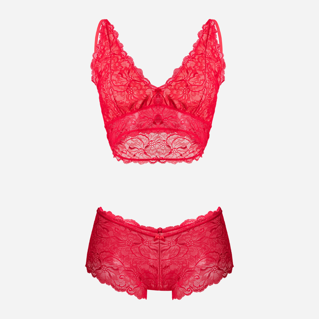Еротичний комплект (бюстгальтер + трусики-хіпстери) жіночий DKaren Tekla M Червоний (5903068515606) - зображення 3
