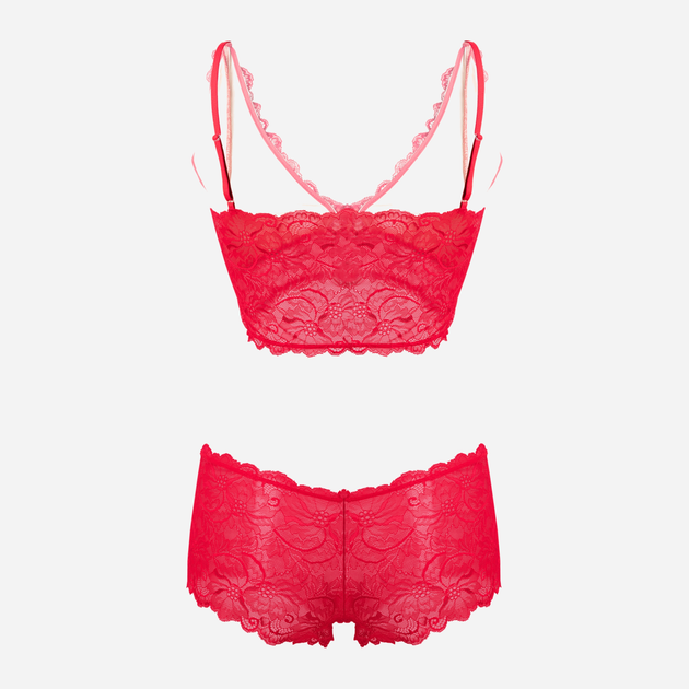 Еротичний комплект (бюстгальтер + трусики-хіпстери) жіночий DKaren Tekla M Червоний (5903068515606) - зображення 4