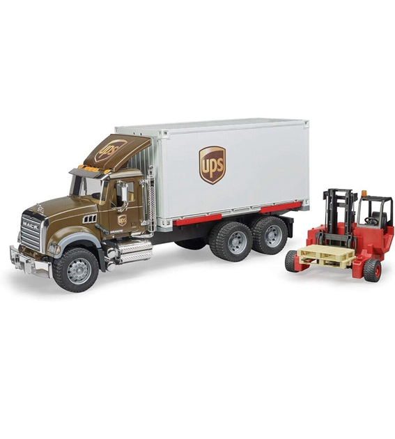 Zestaw gier Bruder - Mack Granite UPS Logistics Truck With Forklift (4001702028282) - obraz 2