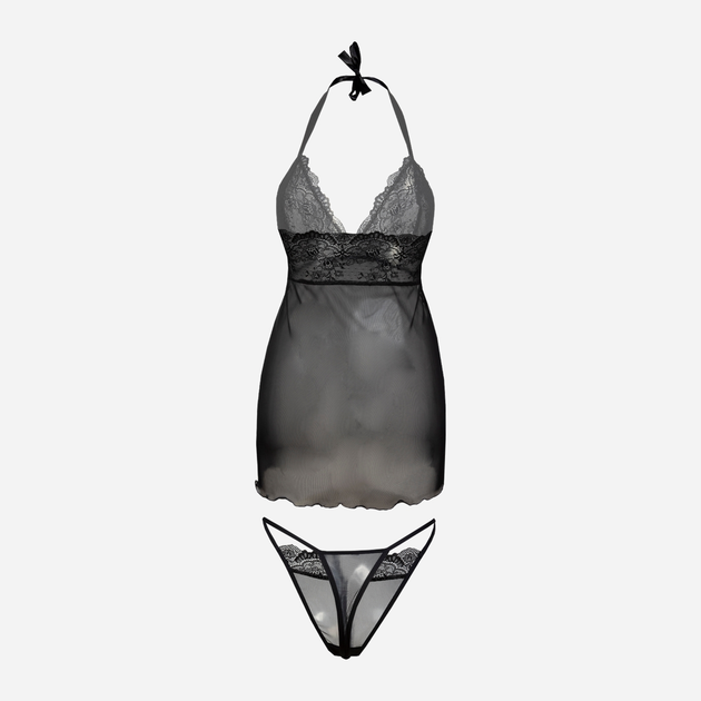 Komplet erotyczny (koszula nocna + majtki-bikini) damski DKaren Arizona M Czarny (5903251460973) - obraz 2