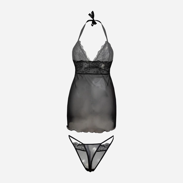 Komplet erotyczny (koszula nocna + majtki-bikini) damski DKaren Arizona XL Czarny (5903251460997) - obraz 2