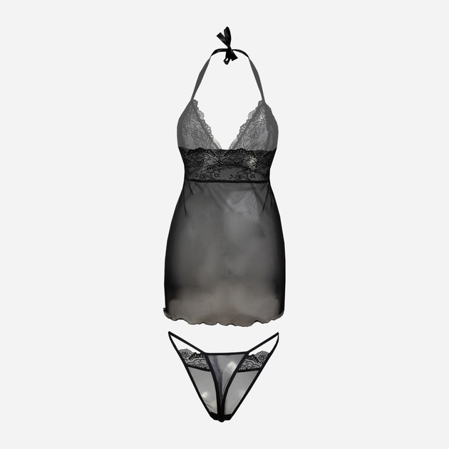 Еротичний комплект (нічна сорочка + трусики-бікіні) жіночий DKaren Arizona 2XL Чорний (5903251461000) - зображення 2